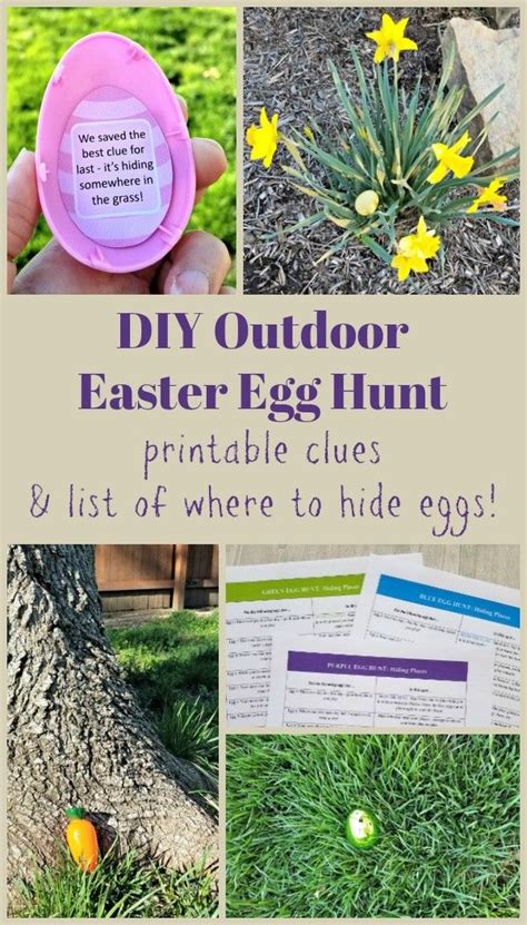 outdoor easter egg hunt with printable clues in 2020