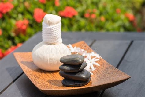 outdoor herbal spa massage stock image image  getaway