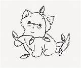 Sliekje Digi Stamps Kitten Stempel Watercolor Xmas Allemaal Hallo sketch template