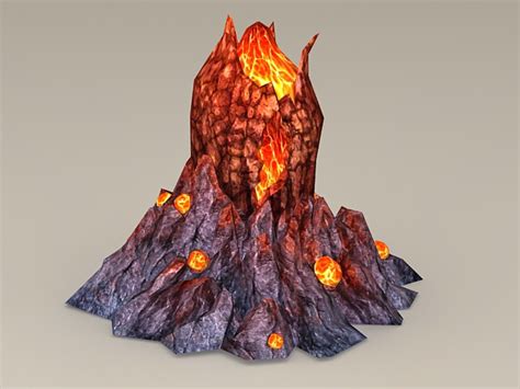 volcano  lava  model ds max files   modeling   cadnav