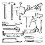 Tools Carpentry Workshop Vector Graphicriver Coloring Chisel Tool Woodworking Carpenter Clip Pages Illustrations Construction Hand Logo Saw Antique Onyxprj Equipment sketch template