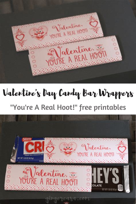 owl valentines day candy bar wrappers youre  real hoot printables