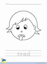 Tired Face Coloring Template sketch template