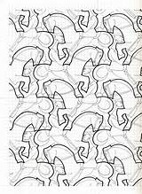 Escher Tessellation Colorare Tessellations Regolo54 Tiling Mosaico Regolo Maurits Cornelis sketch template