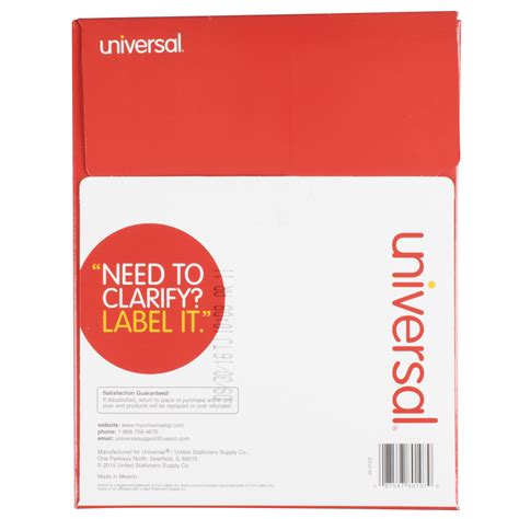 universal unv    white permanent labels box
