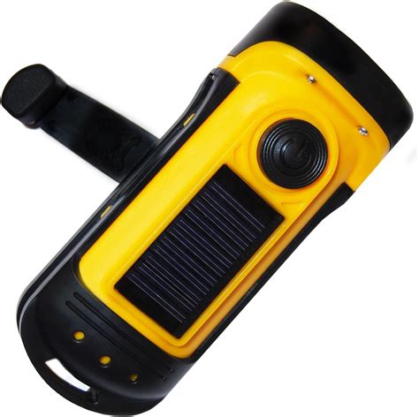 primalcamp hand crank solar powered flashlight rechargeable survival gear led  powered