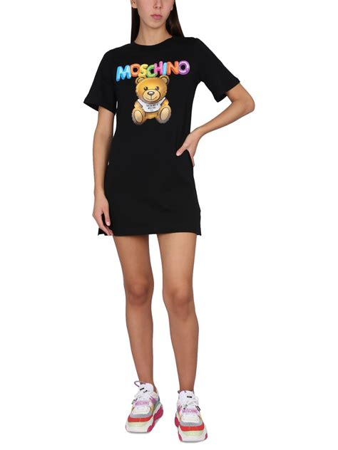 moschino teddy bear t shirt dress in black modesens