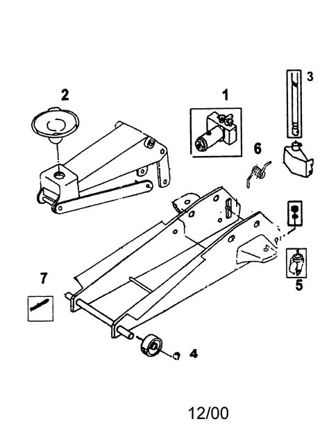 jack diagram parts list  model  craftsman parts hydraulic jack parts