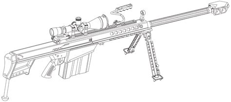 sniper rifle coloring page