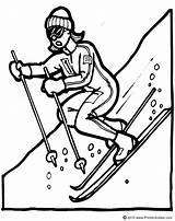 Skiing Downhill Skier Coloring Pages Going Fast sketch template