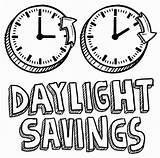 Daylight Savings Time Saving Clip Coloring Pages Sketch Change Illustration Vector Forward Clocks Doodle Spring Backwards Illustrations Style South Night sketch template