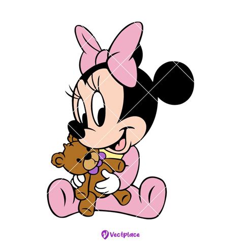 baby minnie mouse svg cut file cricut png vector