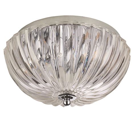 Chalbury Ribbed Crystal Glass Flush Ceiling Light The Lighting Superstore
