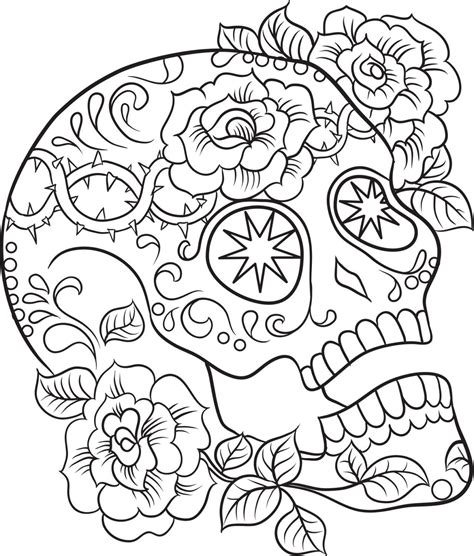 color  sugar skulls coloring  print   color  time