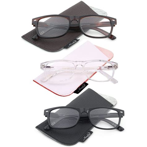 3 packs fashion rectangular vintage multi colors reading glasses for