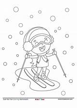 Skiing Cartoon Worksheet Kidzezone sketch template