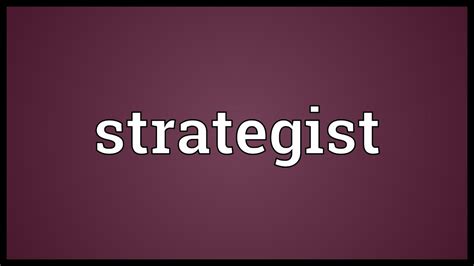 strategist meaning youtube