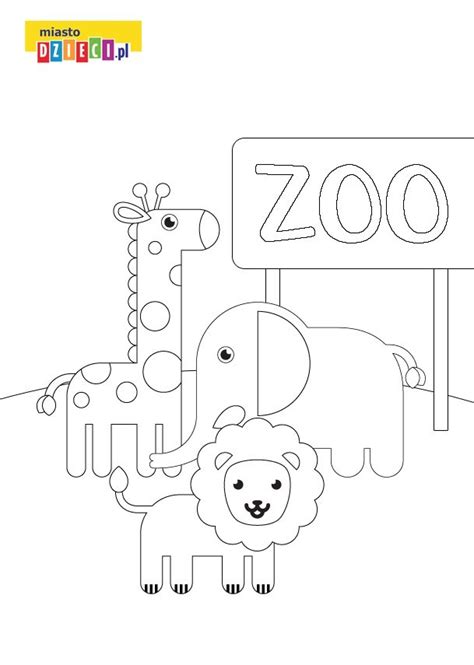 kolorowanka zoo zwierzece malowanki dla dzieci  druku miastodziecipl