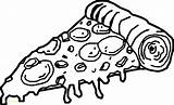 Pizza Coloring Pages Printable Slice Food Getdrawings sketch template