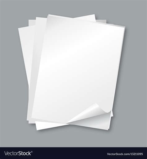 stack papers isolated blank white paper sheets vector image