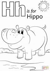 Coloring Letter Pages Hippo Hippopotamus Alphabet Printable Preschool Print Cartoon Kids Letters Abc Supercoloring Color Worksheets Colouring Sheets Super Printables sketch template