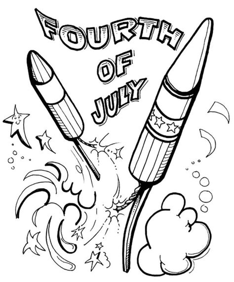 july  coloring pages hellokidscom flag  fireworks fourth