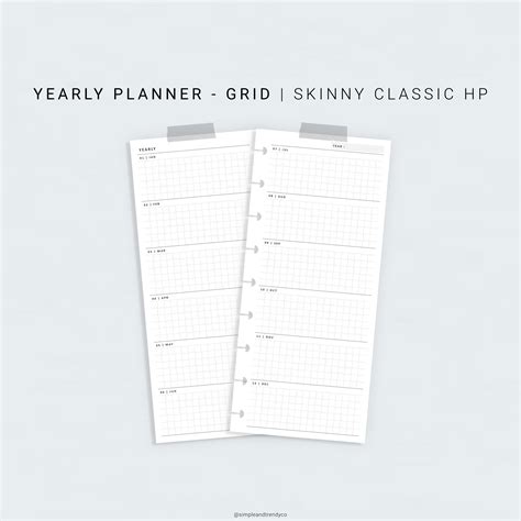 yearly planner skinny classic printable happy planner year  etsy