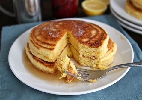 Lemon Cornmeal Pancakes Recipe Sweet Breakfast Cornmeal Pancakes