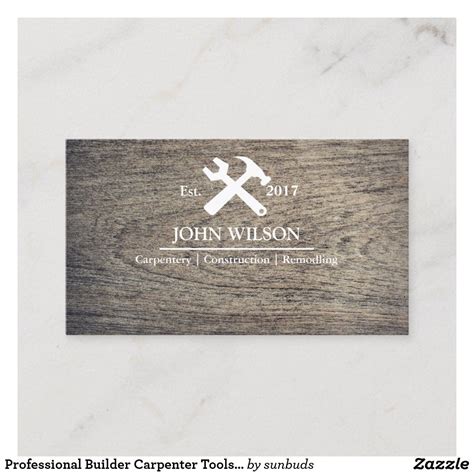 professional builder carpenter tools woodworking business card zazzle