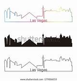 Vegas Skyline Las Stencil Vector Template sketch template