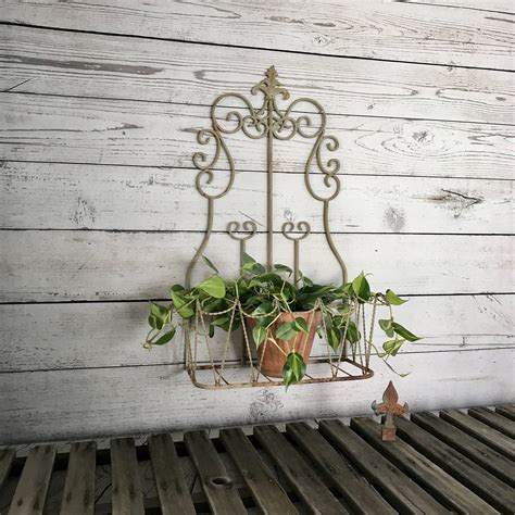 Reserved Rusty Wrought Iron Wall Or Fence Plant Holder Iron Garden