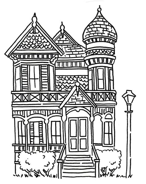 mansion coloring page