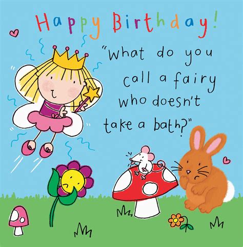 funny jokes   birthday card fairy funny joke birthday card  kids