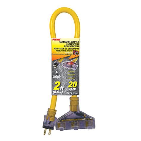 prime ee yellow jacket stow extension cord adapter  awg  ft pwcee pwcee gas
