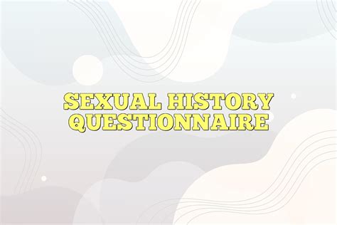 sexual history questionnaire