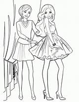 Coloring Pages Girls Printable Fashion Popular Barbie sketch template