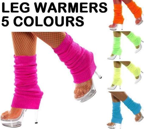 80s fancy dress knitted dance leg warmers 5 colours 1980s 80 s new by