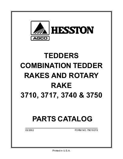 agco technical publications hesston hay equipment rakes tedders  tedder ykt