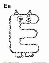 Monster Letter Coloring Alphabet Pages Letters Worksheets Monstruos Halloween Printable Education Abc Worksheet Preschool Tracing Sheets Silly Read Kids Choose sketch template