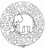 Mandala Elephant Mandalas Coloring Simple Pages Print Adults Kids Animals Big Too Printable Children Color Difficulty Level Waiting Colored Pretty sketch template