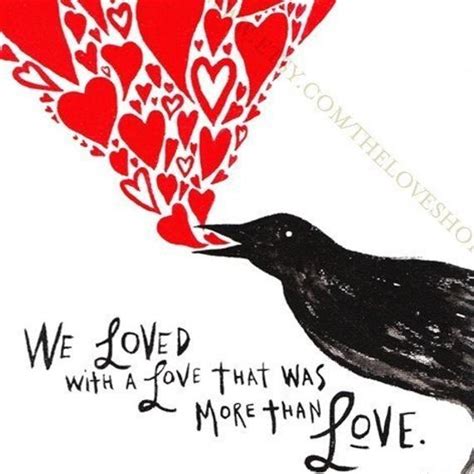 Edgar Allan Poe Poem Black Crow Raven Love Red Hearts