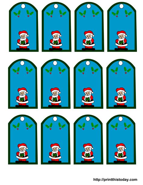 printable santa claus christmas gift tags