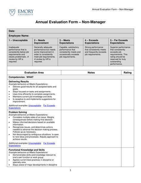employee evaluation form  sample templates sample templates