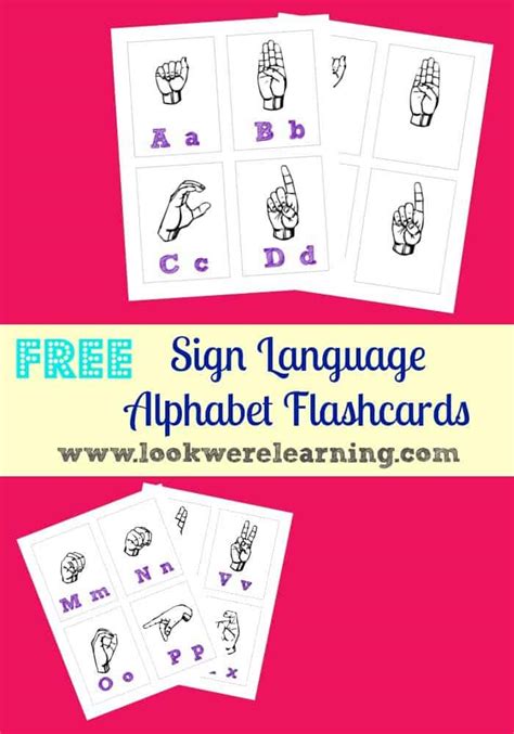 printable sign language alphabet flashcards homeschool giveaways
