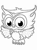 Owl Coloring Pages Cute Printable Baby Owls Cartoon Kids Color Girls Print Nocturnal Bird Colouring Online Animal Clip Drawing Animals sketch template