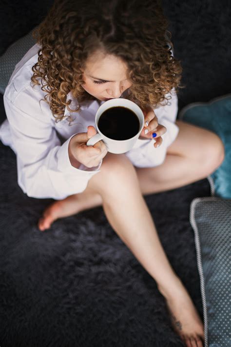 woman drinking coffee  stock photo