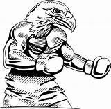 Mascots Eagle Boxing Pages Nfl Mascot 4bl Decals Coloring Sports Template Decal Personalize Action Line sketch template