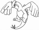 Pokemon Lugia Pages Coloring sketch template