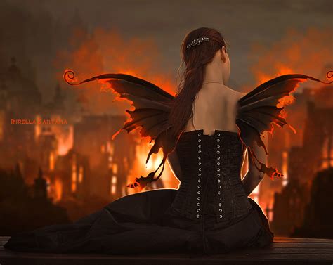 Burning Dark Fantasy Angel Pictures Gothic Angel