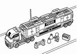 Lego Coloring Pages Police Truck Car Transporter Color sketch template